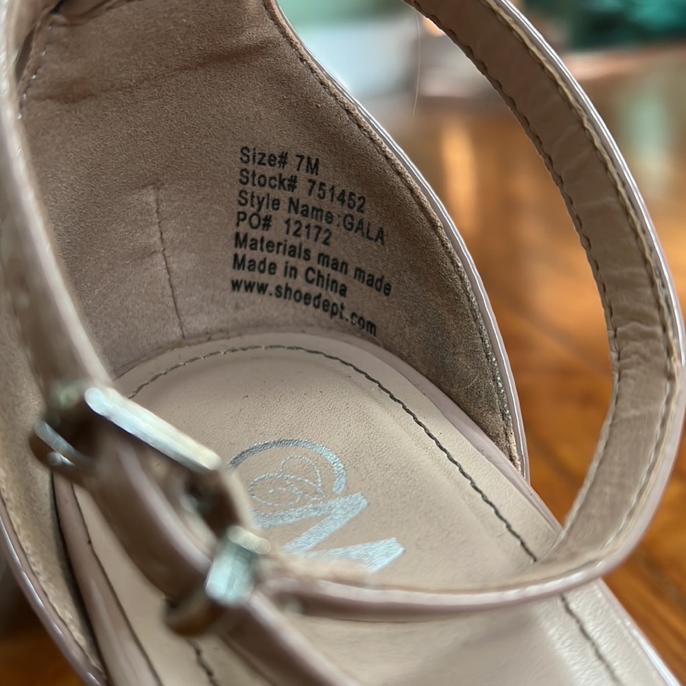 Nude Block Heel Sandals - Picture 3 of 5